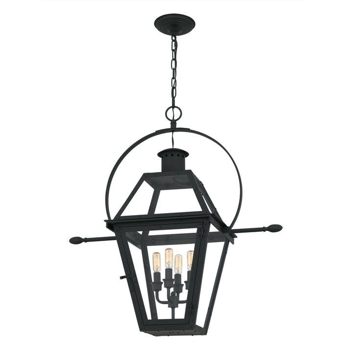 Myhouse Lighting Quoizel - RO1914EK - Four Light Outdoor Hanging Lantern - Rue De Royal - Earth Black