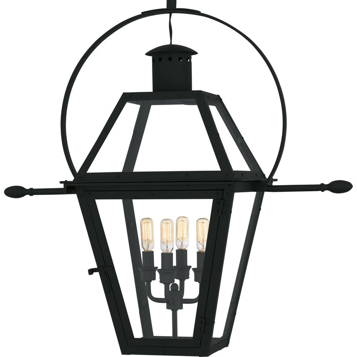 Myhouse Lighting Quoizel - RO1914EK - Four Light Outdoor Hanging Lantern - Rue De Royal - Earth Black