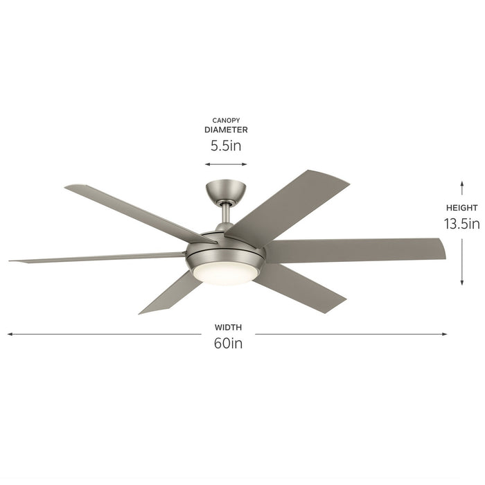 Myhouse Lighting Kichler - 310260NI - 60"Ceiling Fan - Mint - Brushed Nickel