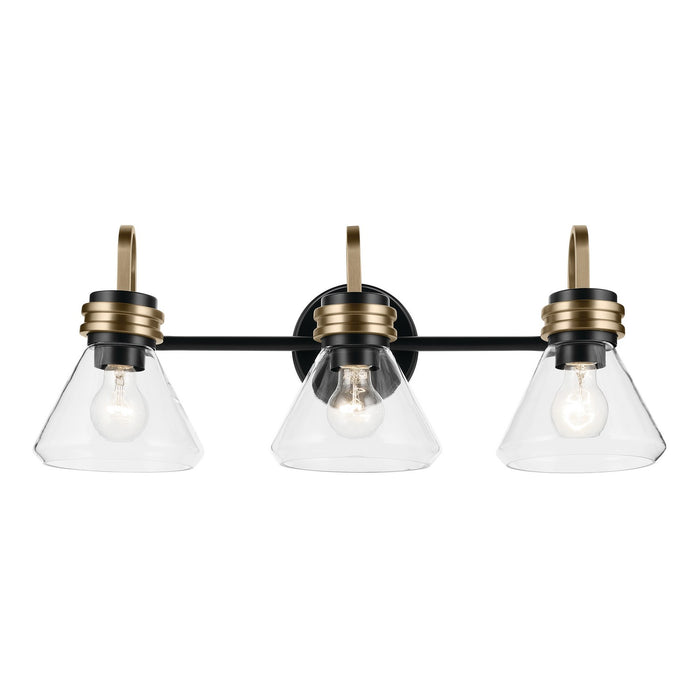 Myhouse Lighting Kichler - 55155BKCLR - Three Light Bath - Farum - Black