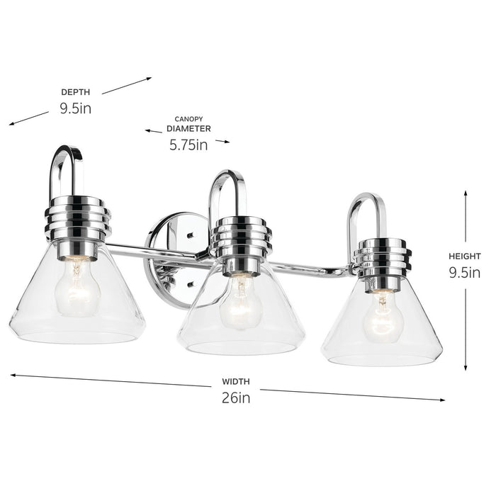 Myhouse Lighting Kichler - 55155CHCLR - Three Light Bath - Farum - Chrome