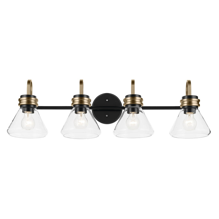 Myhouse Lighting Kichler - 55156BKCLR - Four Light Bath - Farum - Black