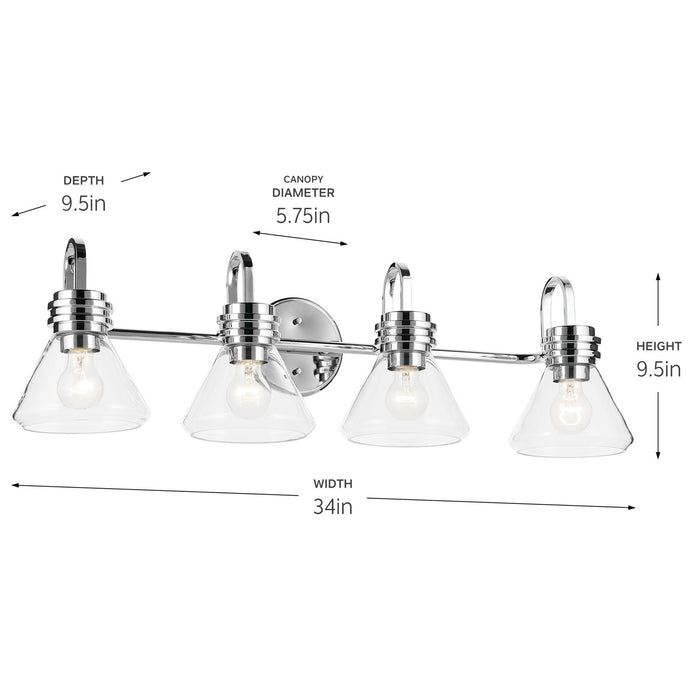 Myhouse Lighting Kichler - 55156CHCLR - Four Light Bath - Farum - Chrome