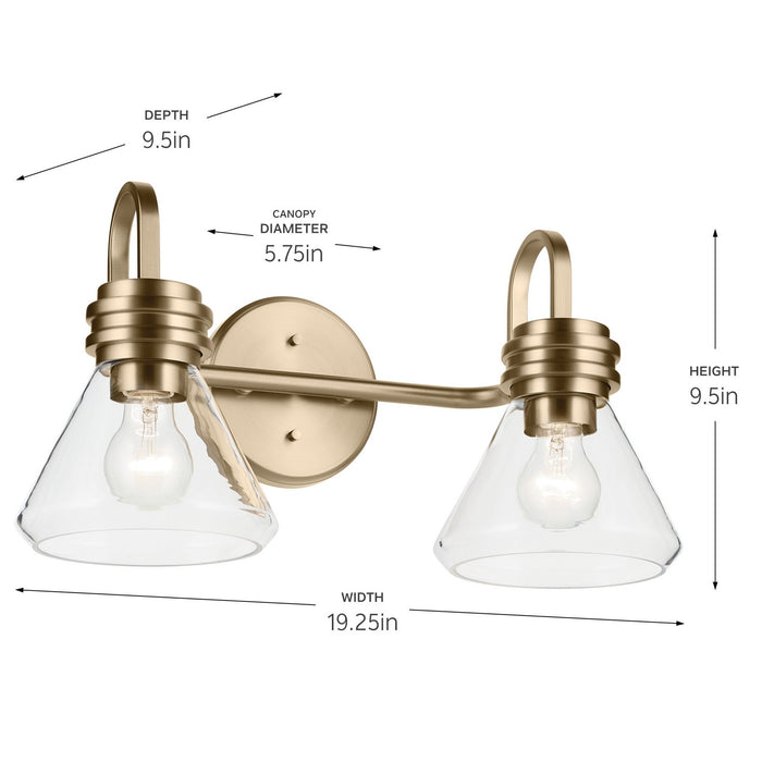 Myhouse Lighting Kichler - 55154CPZCLR - Two Light Bath - Farum - Champagne Bronze