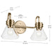 Myhouse Lighting Kichler - 55154CPZCLR - Two Light Bath - Farum - Champagne Bronze
