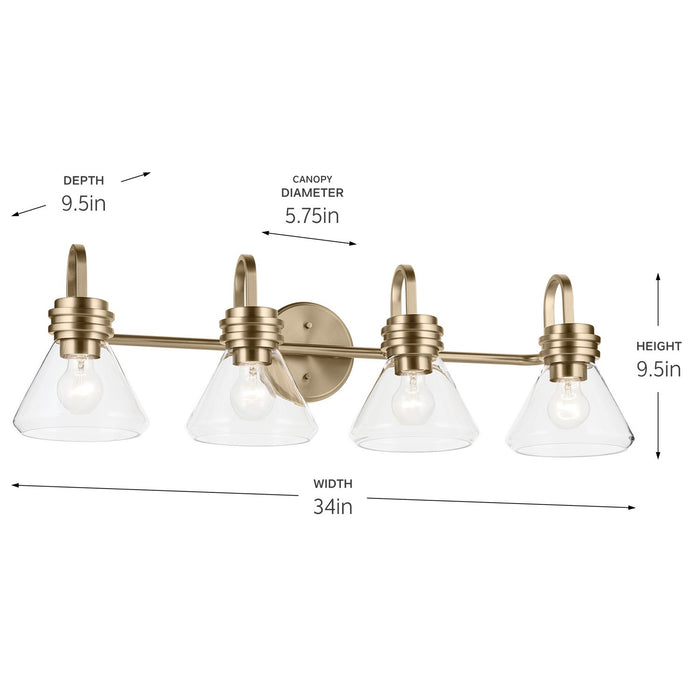 Myhouse Lighting Kichler - 55156CPZCLR - Four Light Bath - Farum - Champagne Bronze