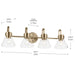 Myhouse Lighting Kichler - 55156CPZCLR - Four Light Bath - Farum - Champagne Bronze