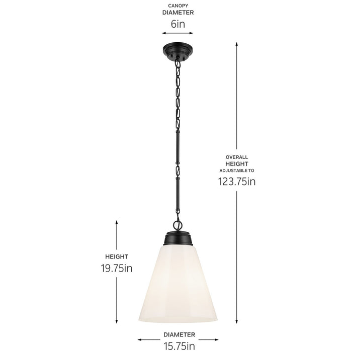 Myhouse Lighting Kichler - 52662BK - One Light Pendant - Marsailli - Black