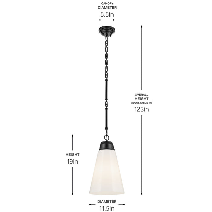 Myhouse Lighting Kichler - 52661BK - One Light Pendant - Marsailli - Black