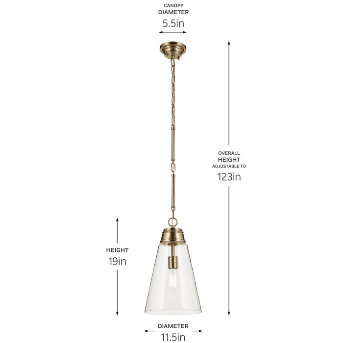 Myhouse Lighting Kichler - 52661CPZCLR - One Light Pendant - Marsailli - Champagne Bronze