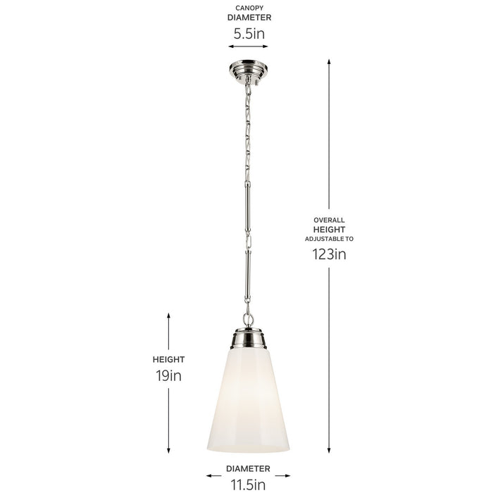 Myhouse Lighting Kichler - 52661PN - One Light Pendant - Marsailli - Polished Nickel