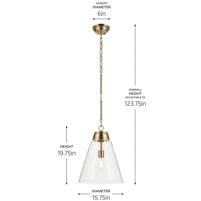 Myhouse Lighting Kichler - 52662CPZCLR - One Light Pendant - Marsailli - Champagne Bronze