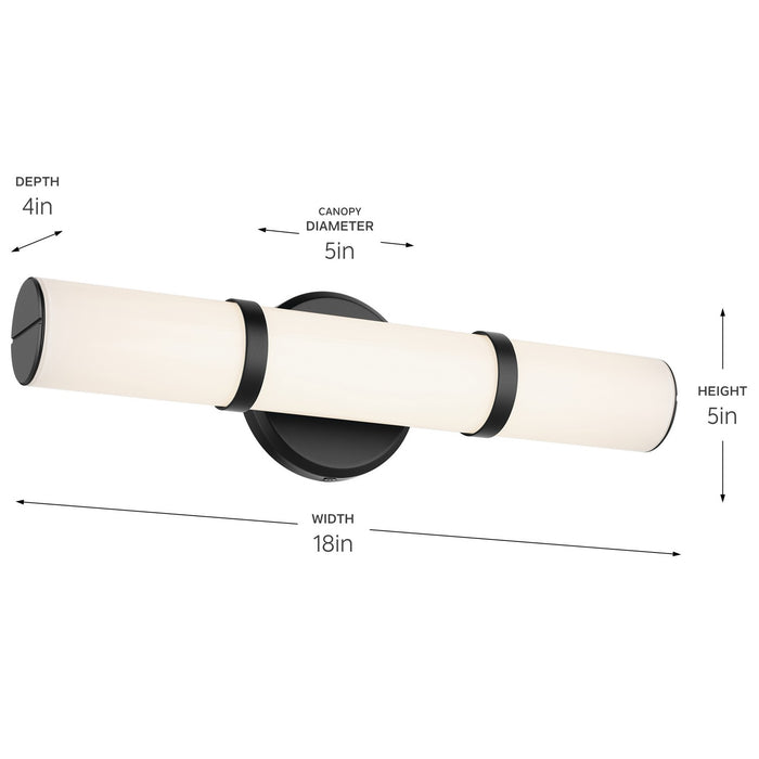 Myhouse Lighting Kichler - 55187BKLED - LED Bath Bar - Rosh - Black