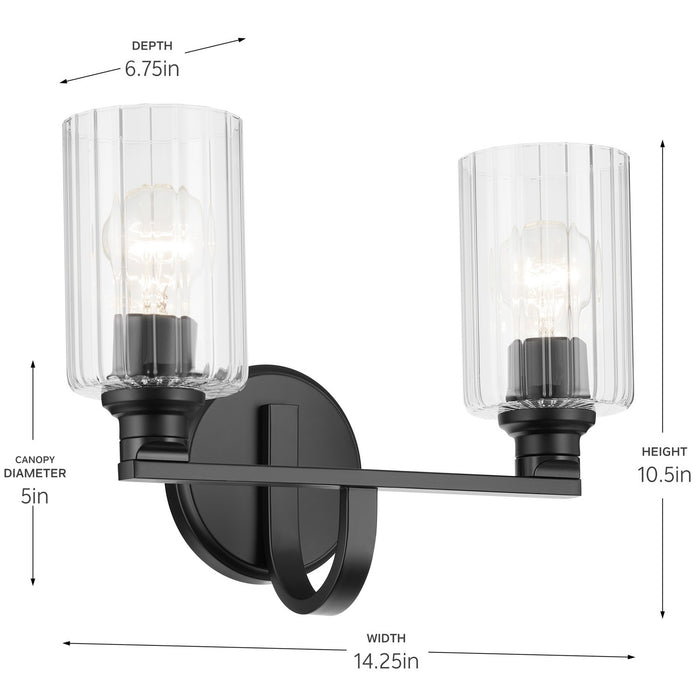 Myhouse Lighting Kichler - 55225BKFLU - Two Light Bath - Gioe - Black