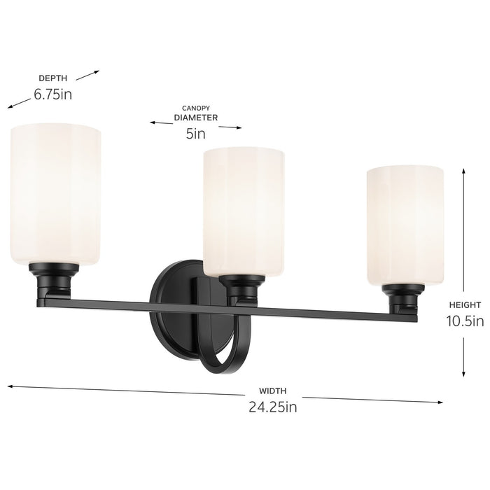 Myhouse Lighting Kichler - 55226BK - Three Light Bath - Gioe - Black