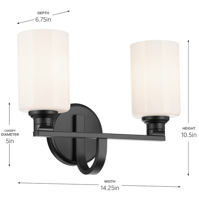 Myhouse Lighting Kichler - 55225BK - Two Light Bath - Gioe - Black