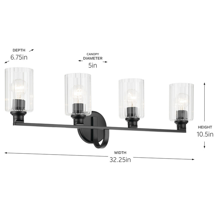 Myhouse Lighting Kichler - 55227BKFLU - Four Light Bath - Gioe - Black