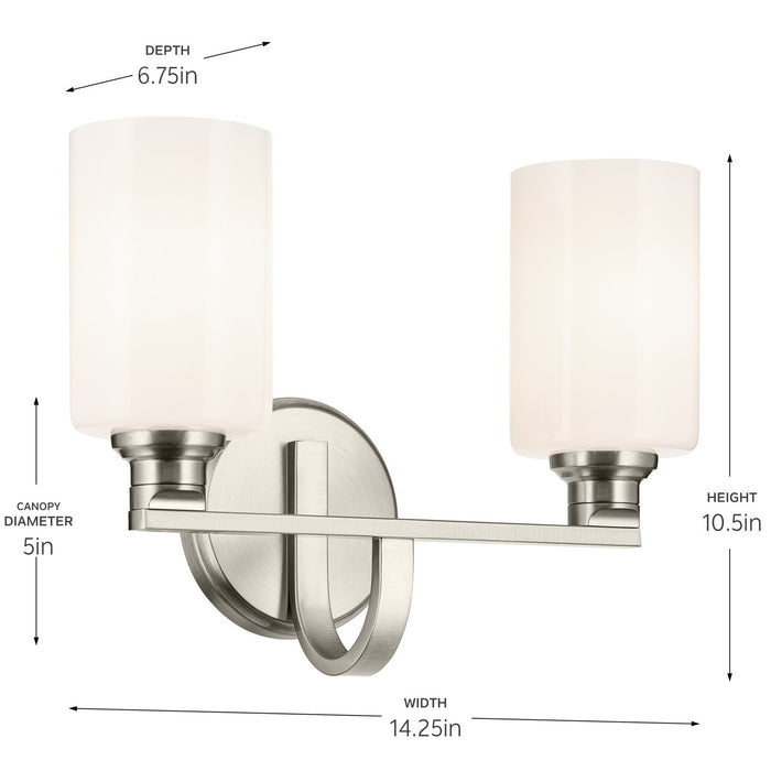 Myhouse Lighting Kichler - 55225NI - Two Light Bath - Gioe - Brushed Nickel