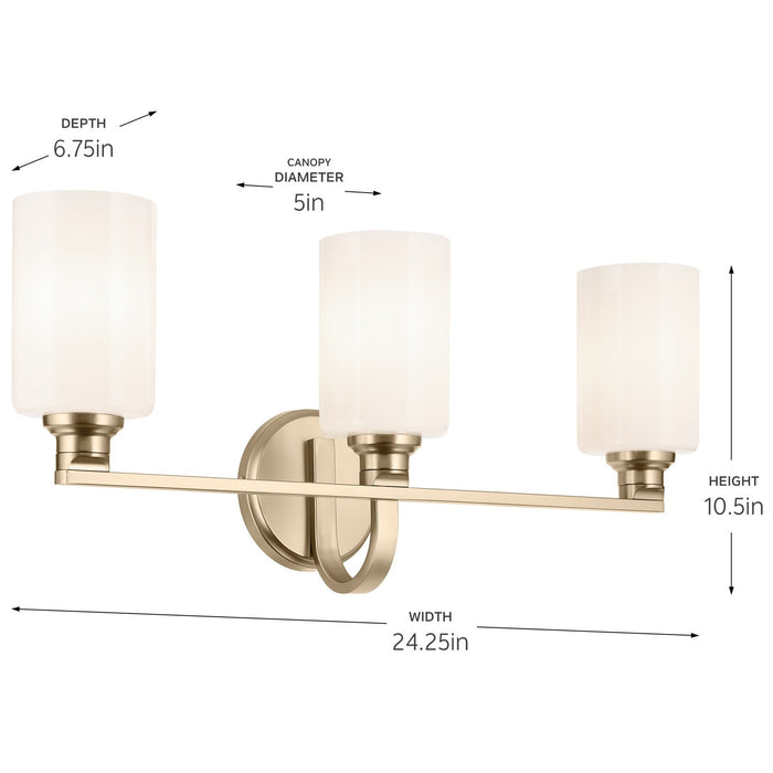 Myhouse Lighting Kichler - 55226CPZ - Three Light Bath - Gioe - Champagne Bronze