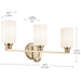 Myhouse Lighting Kichler - 55226CPZ - Three Light Bath - Gioe - Champagne Bronze