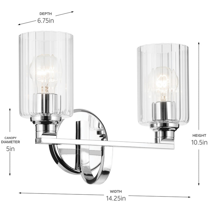 Myhouse Lighting Kichler - 55225CHFLU - Two Light Bath - Gioe - Chrome