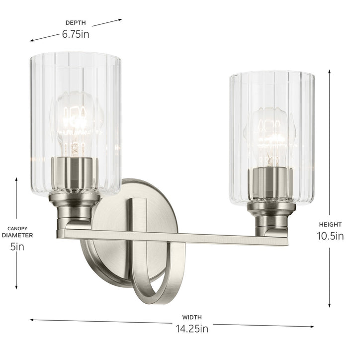 Myhouse Lighting Kichler - 55225NIFLU - Two Light Bath - Gioe - Brushed Nickel