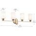 Myhouse Lighting Kichler - 55227CPZ - Four Light Bath - Gioe - Champagne Bronze