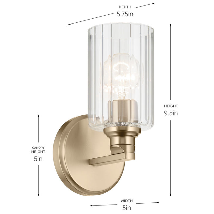 Myhouse Lighting Kichler - 55224CPZFLU - One Light Wall Sconce - Gioe - Champagne Bronze