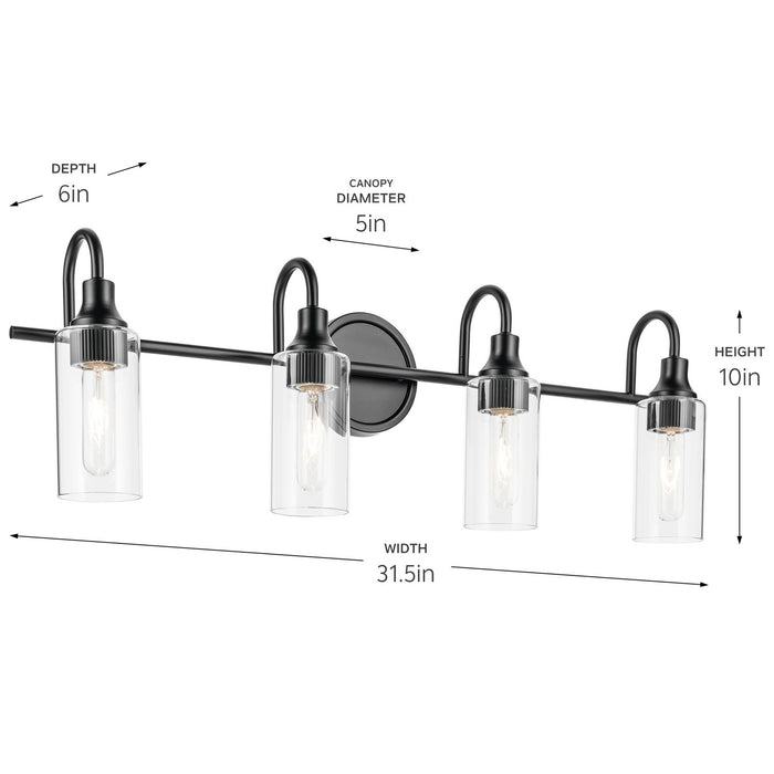 Myhouse Lighting Kichler - 55212BK - Four Light Bath - Kavi - Black