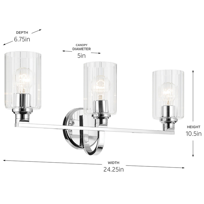 Myhouse Lighting Kichler - 55226CHFLU - Three Light Bath - Gioe - Chrome