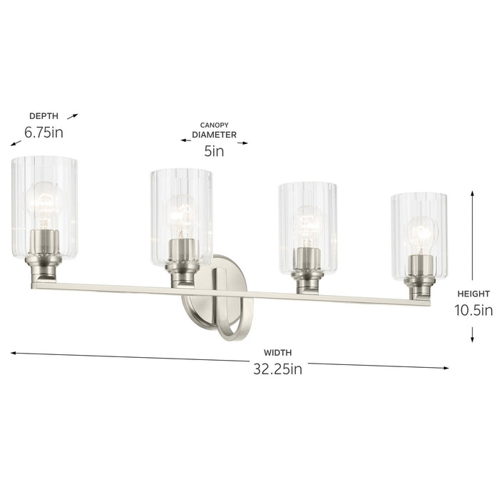 Myhouse Lighting Kichler - 55227NIFLU - Four Light Bath - Gioe - Brushed Nickel