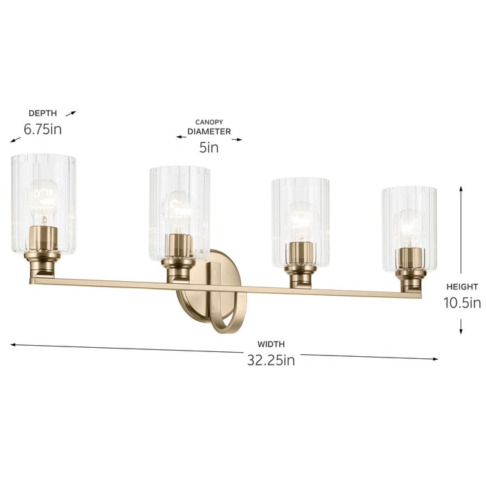 Myhouse Lighting Kichler - 55227CPZFLU - Four Light Bath - Gioe - Champagne Bronze