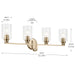 Myhouse Lighting Kichler - 55227CPZFLU - Four Light Bath - Gioe - Champagne Bronze