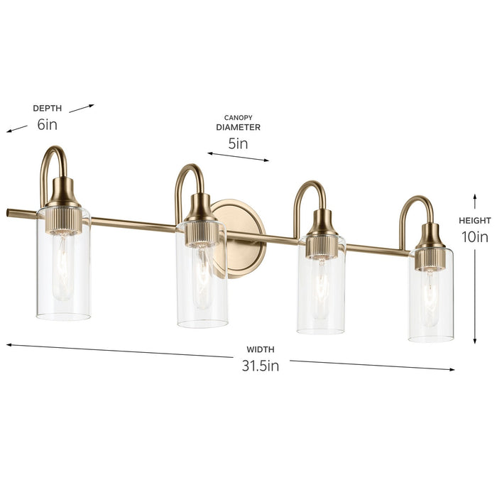 Myhouse Lighting Kichler - 55212CPZ - Four Light Bath - Kavi - Champagne Bronze