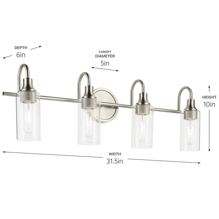 Myhouse Lighting Kichler - 55212NI - Four Light Bath - Kavi - Brushed Nickel