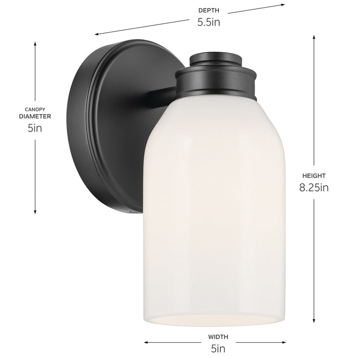 Myhouse Lighting Kichler - 55200BK - One Light Wall Sconce - Shae - Black