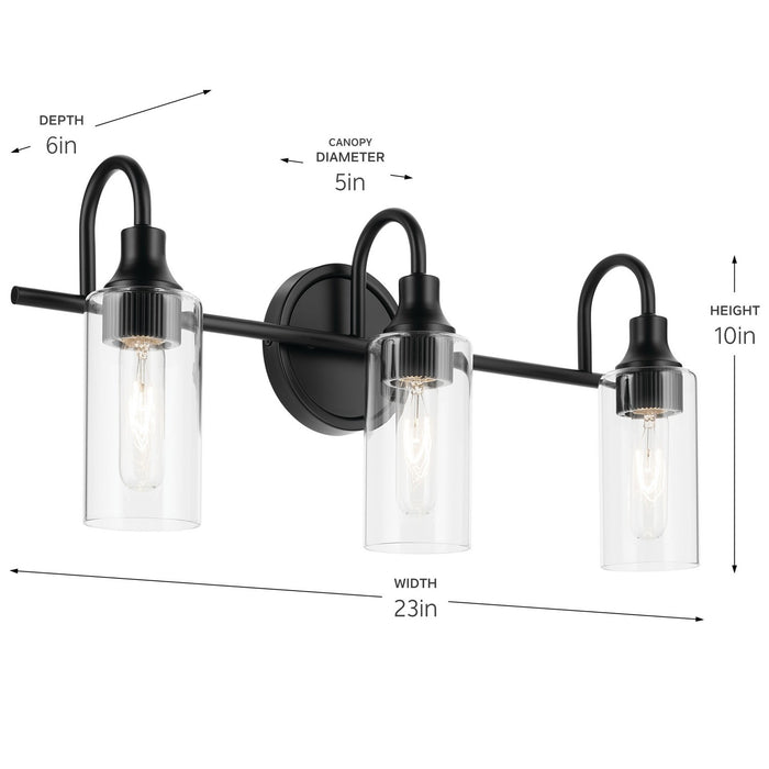 Myhouse Lighting Kichler - 55211BK - Three Light Bath - Kavi - Black