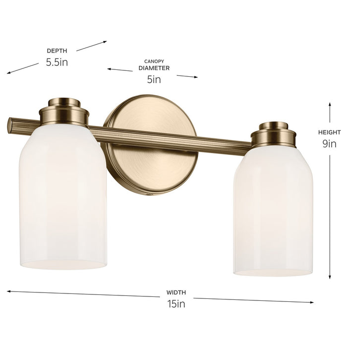 Myhouse Lighting Kichler - 55201CPZ - Two Light Bath - Shae - Champagne Bronze