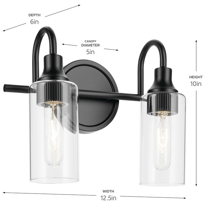 Myhouse Lighting Kichler - 55210BK - Two Light Bath - Kavi - Black
