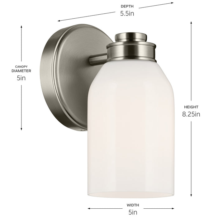 Myhouse Lighting Kichler - 55200NI - One Light Wall Sconce - Shae - Brushed Nickel