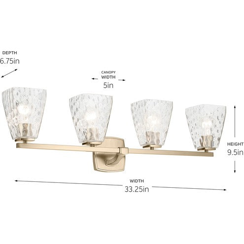 Myhouse Lighting Kichler - 55217CPZWTR - Four Light Bath - Marant - Champagne Bronze