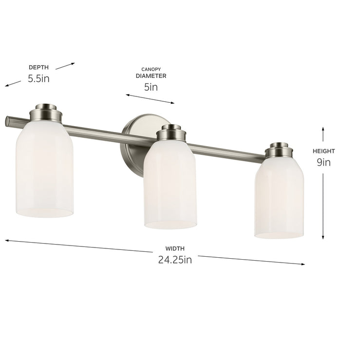 Myhouse Lighting Kichler - 55202NI - Three Light Bath - Shae - Brushed Nickel