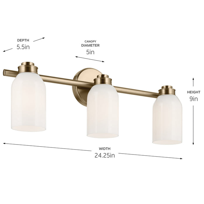 Myhouse Lighting Kichler - 55202CPZ - Three Light Bath - Shae - Champagne Bronze