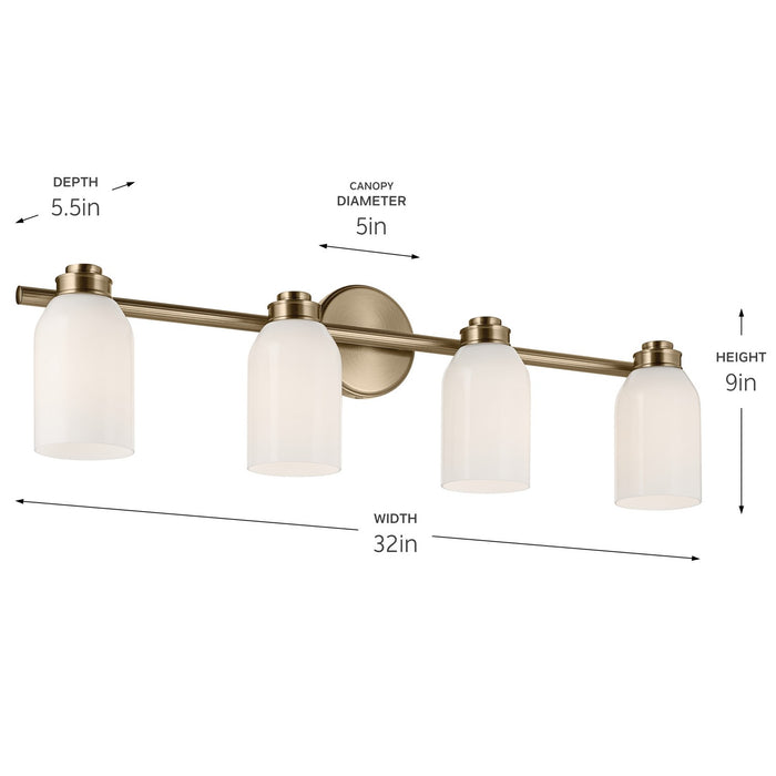 Myhouse Lighting Kichler - 55203CPZ - Four Light Bath - Shae - Champagne Bronze