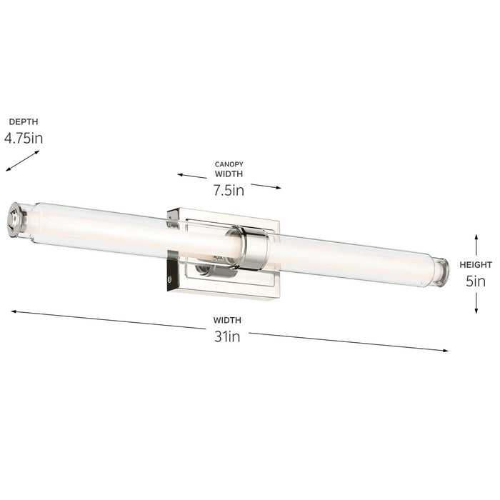 Myhouse Lighting Kichler - 55239PNLED - LED Linear Bath - Laurene - Polished Nickel