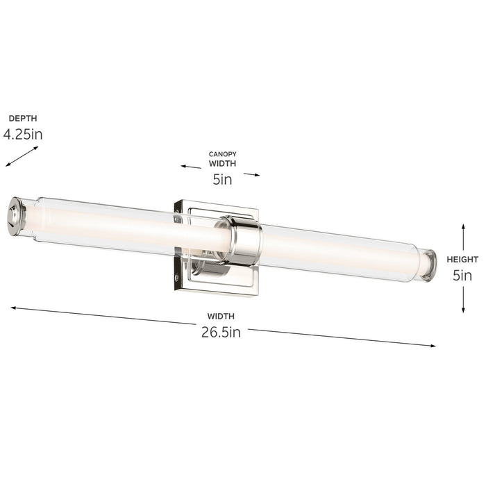 Myhouse Lighting Kichler - 55238PNLED - LED Linear Bath - Laurene - Polished Nickel