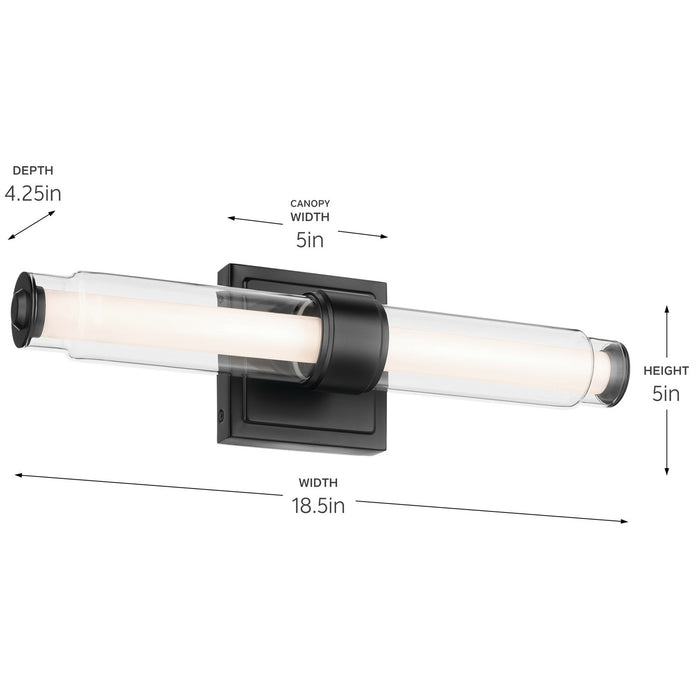 Myhouse Lighting Kichler - 55237BKLED - LED Bath Bar - Laurene - Black