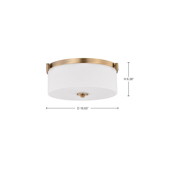 Myhouse Lighting Nuvo Lighting - 60-8207 - Three Light Flush Mount - Liam - Burnished Brass