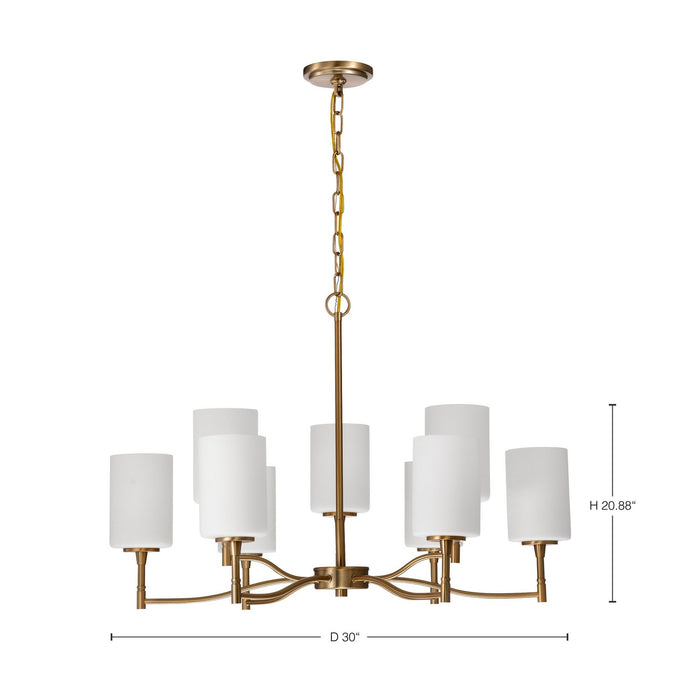 Myhouse Lighting Nuvo Lighting - 60-8209 - Nine Light Chandelier - Liam - Burnished Brass