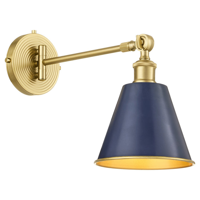 Myhouse Lighting Quorum - 5320-1-3280 - One Light Wall Mount - Bailey - Blue w/ Aged Brass